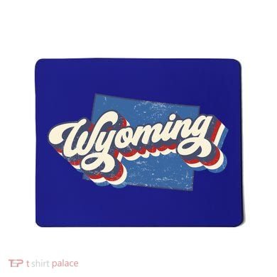 State Of Wyoming Retro Logo Mousepad