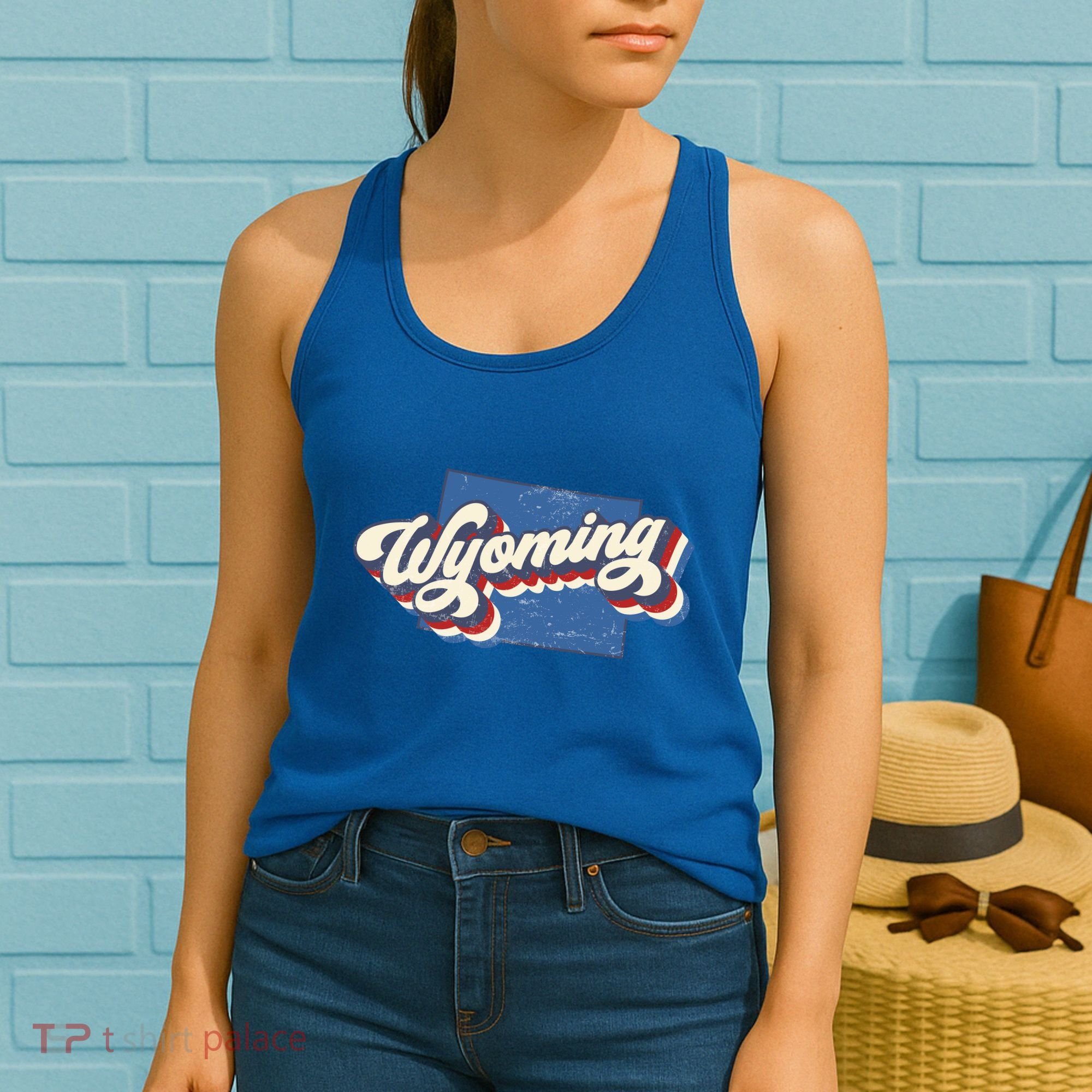 State Of Wyoming Retro Logo Women's Tank Top