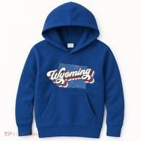 State Of Wyoming Retro Logo Kids Hoodie thumb 0