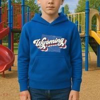 State Of Wyoming Retro Logo Kids Hoodie thumb 2