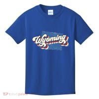 State Of Wyoming Retro Logo Kids T-Shirt thumb 0