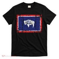 State Of Wyoming Flag Vintage T-Shirt thumb 0