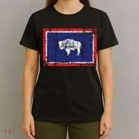 State Of Wyoming Flag Vintage T-Shirt thumb 4
