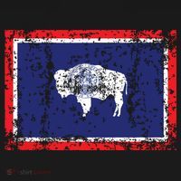 State Of Wyoming Flag Vintage T-Shirt thumb 7