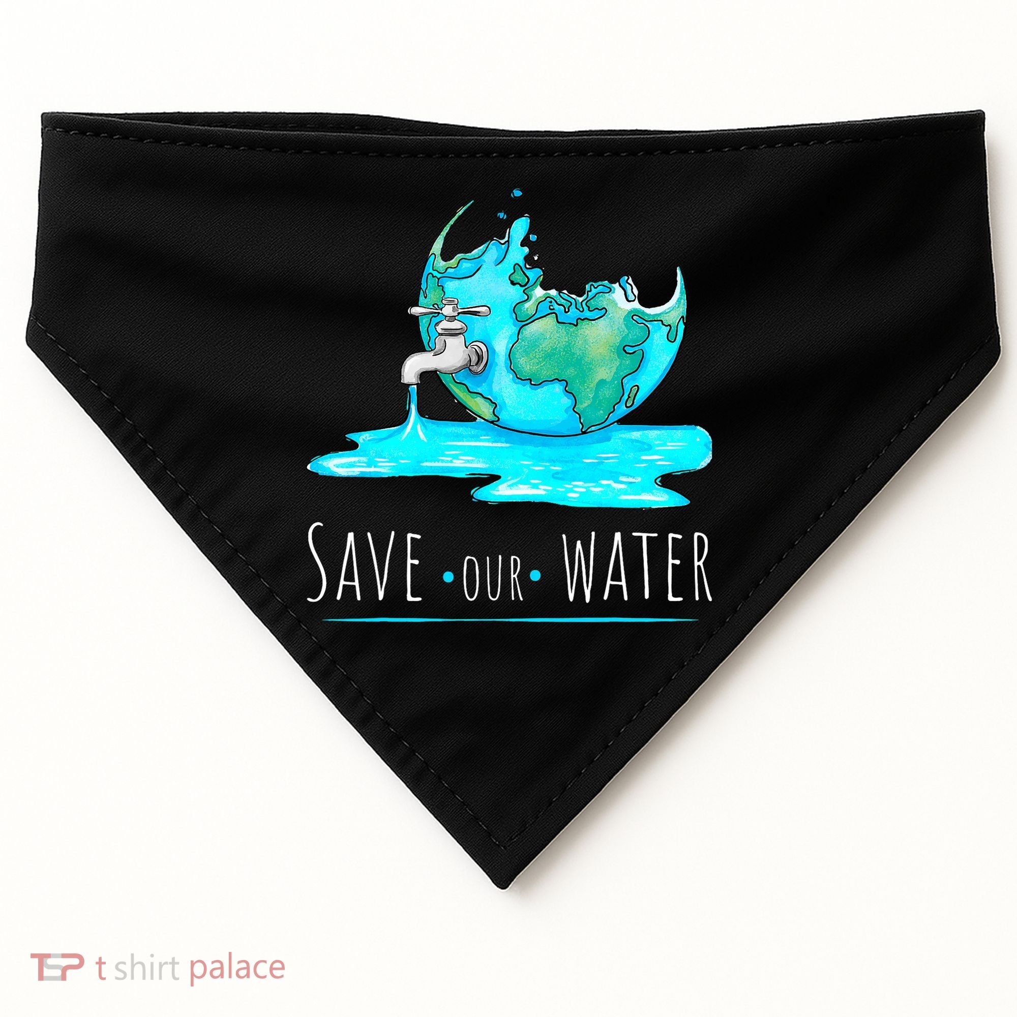 Save Our Water Earth Day Clean Water Conservation USA-Made Doggie Bandana