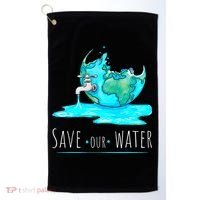Save Our Water Earth Day Clean Water Conservation Golf Towel thumb 0