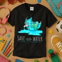 Save Our Water Earth Day Clean Water Conservation Kids T-Shirt thumb 3