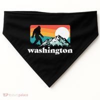 State Of Washington Pacific Northwest Bigfoot Mountain USA-Made Doggie Bandana thumb 0