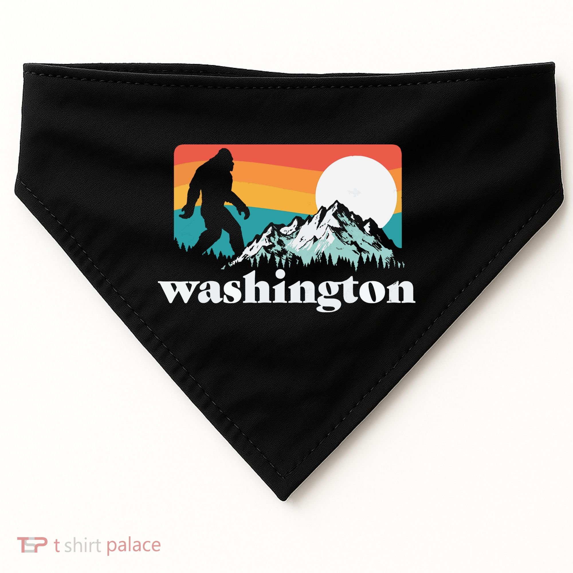 State Of Washington Pacific Northwest Bigfoot Mountain USA-Made Doggie Bandana