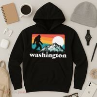State Of Washington Pacific Northwest Bigfoot Mountain Hoodie thumb 3