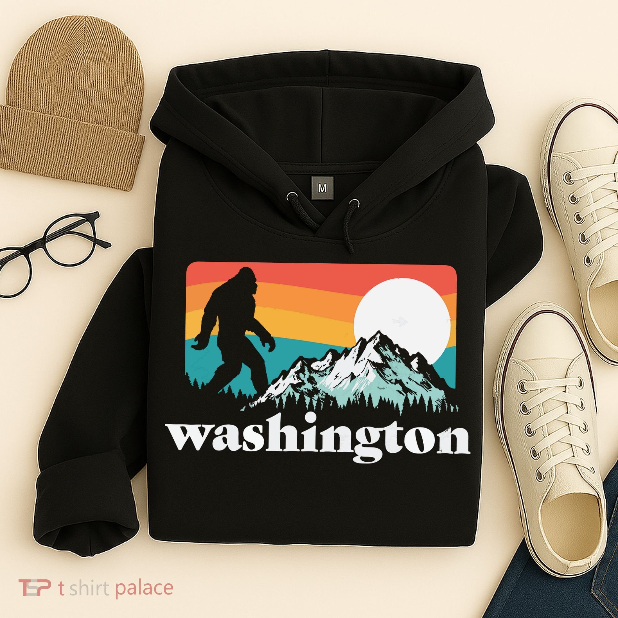 State Of Washington Pacific Northwest Bigfoot Mountain Hoodie