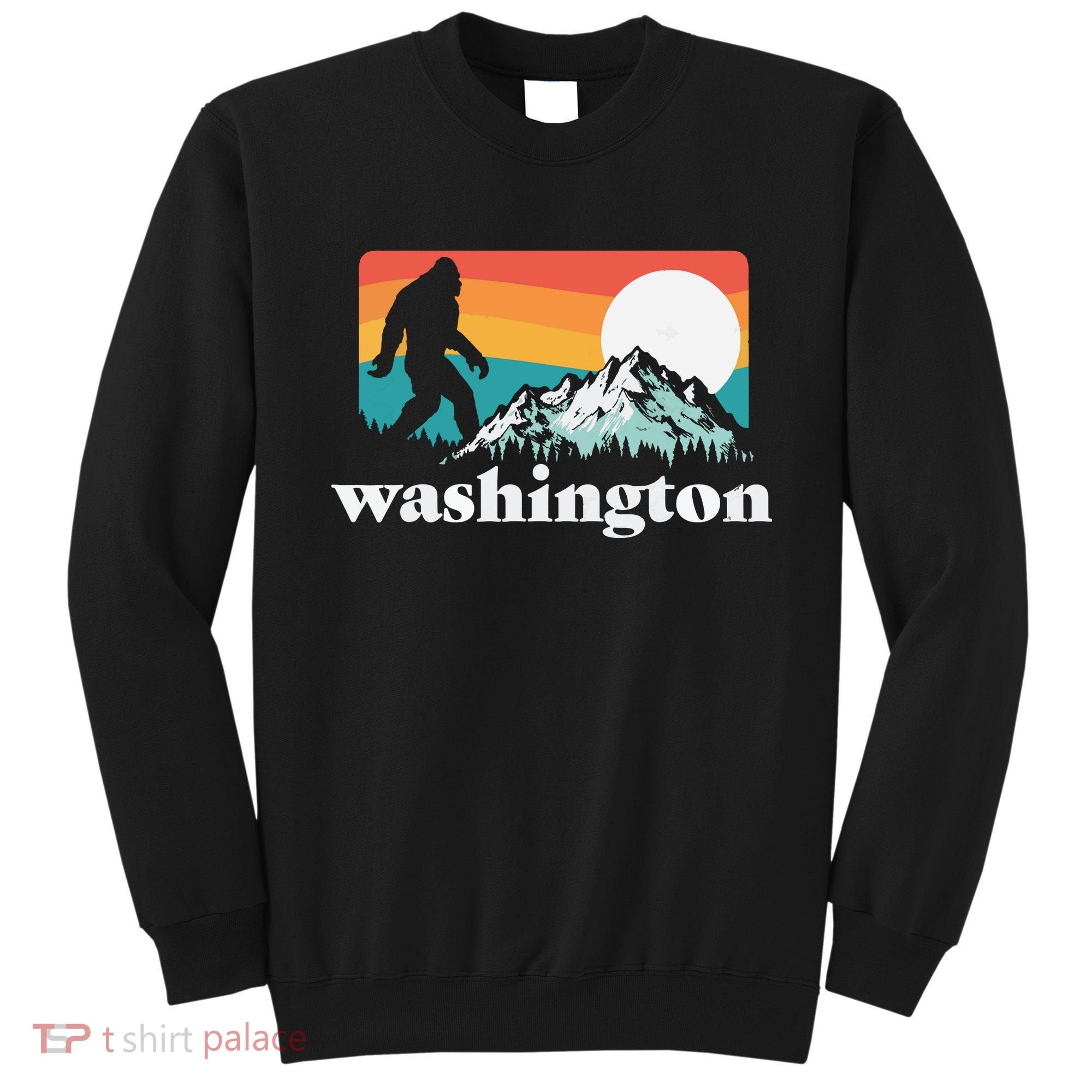 State Of Washington Pacific Northwest Bigfoot Mountain Sweatshirt