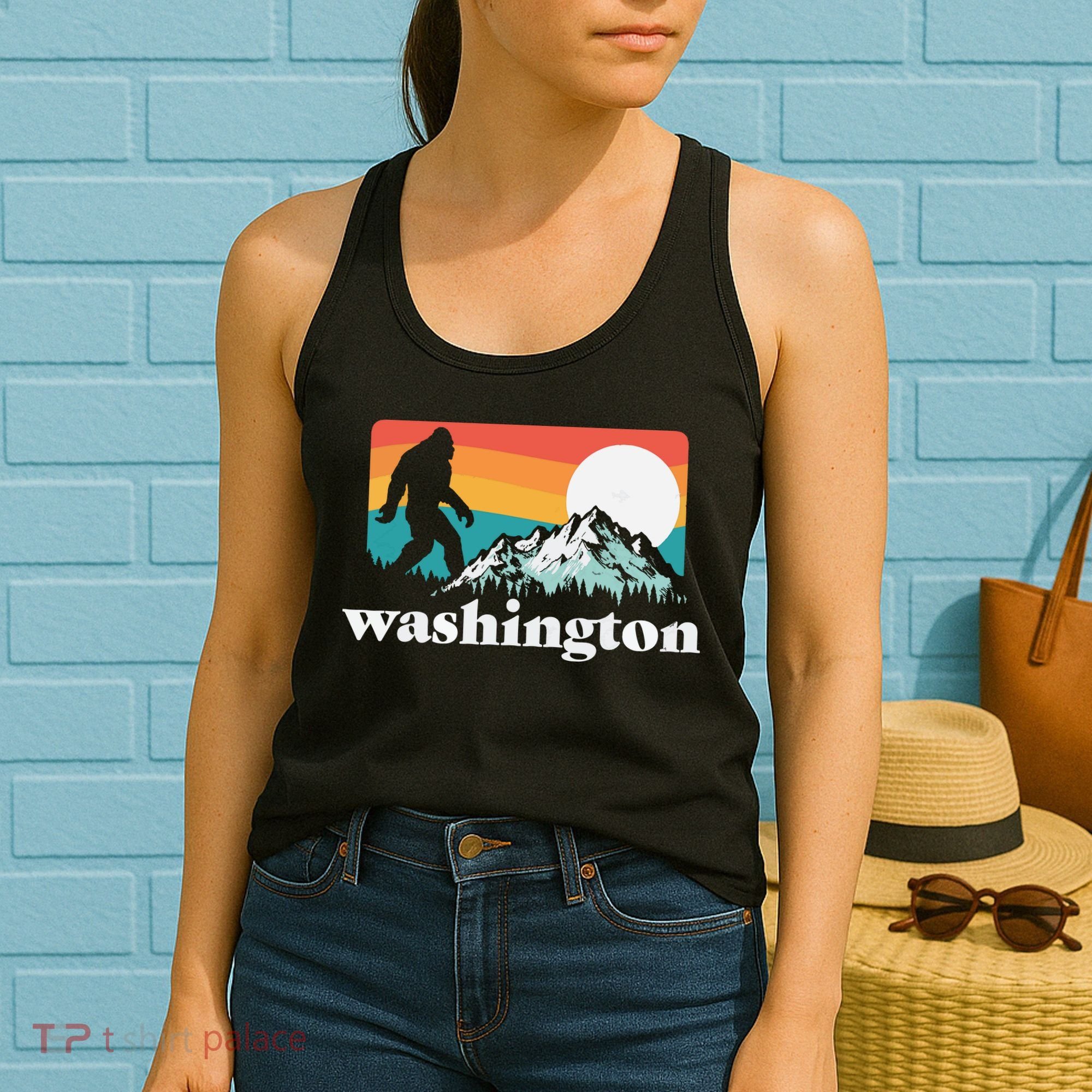 State Of Washington Pacific Northwest Bigfoot Mountain Women's Tank Top