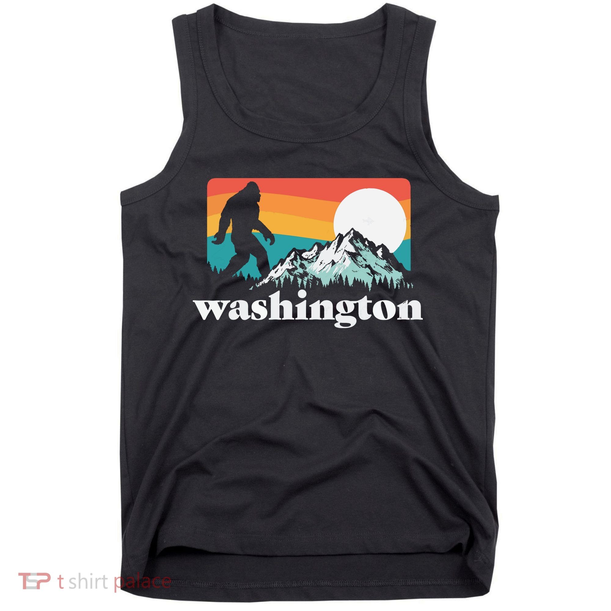 State Of Washington Pacific Northwest Bigfoot Mountain Tank Top
