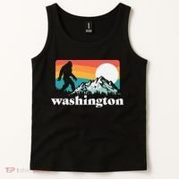 State Of Washington Pacific Northwest Bigfoot Mountain Tank Top thumb 2
