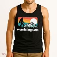 State Of Washington Pacific Northwest Bigfoot Mountain Tank Top thumb 3