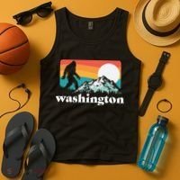 State Of Washington Pacific Northwest Bigfoot Mountain Tank Top thumb 4
