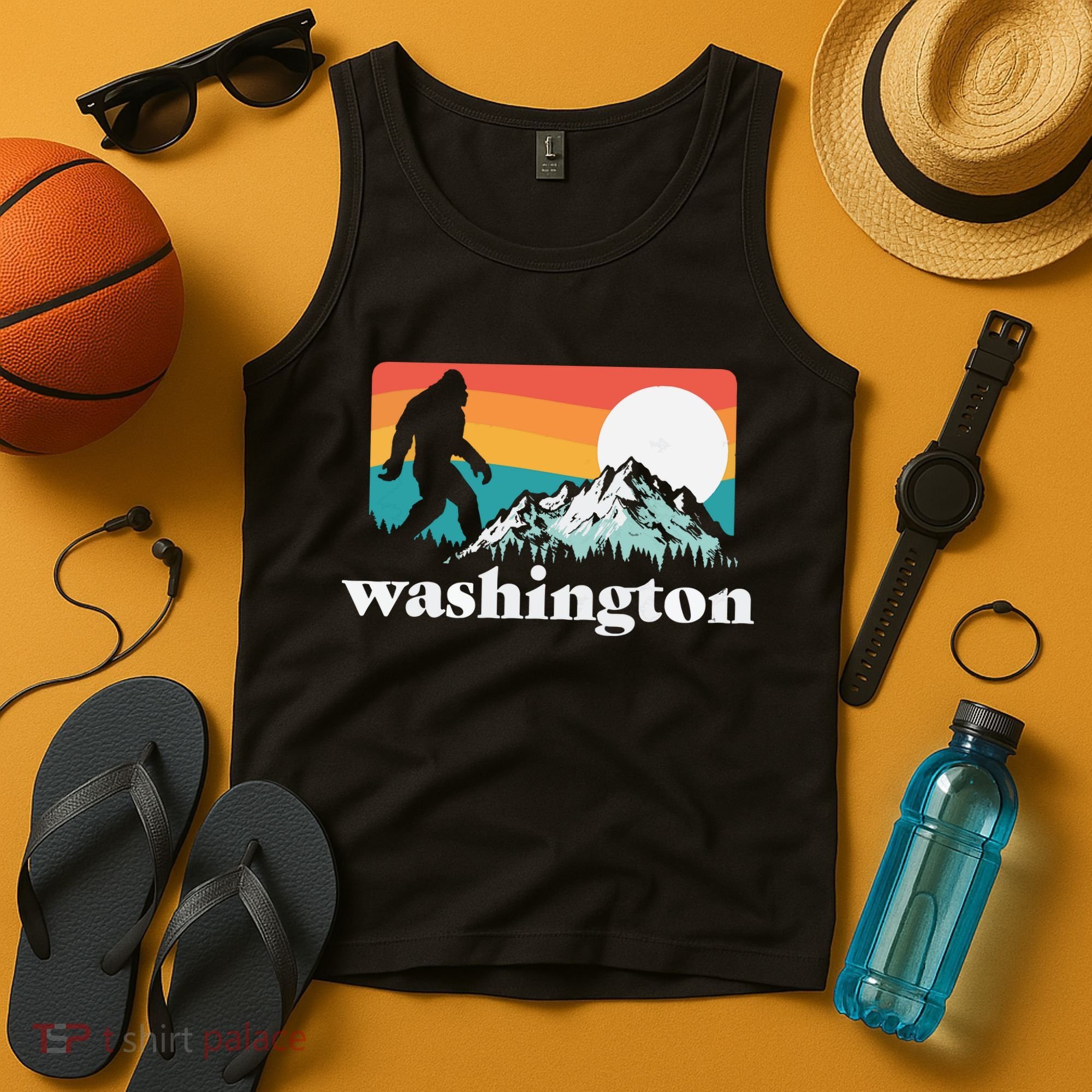 State Of Washington Pacific Northwest Bigfoot Mountain Tank Top