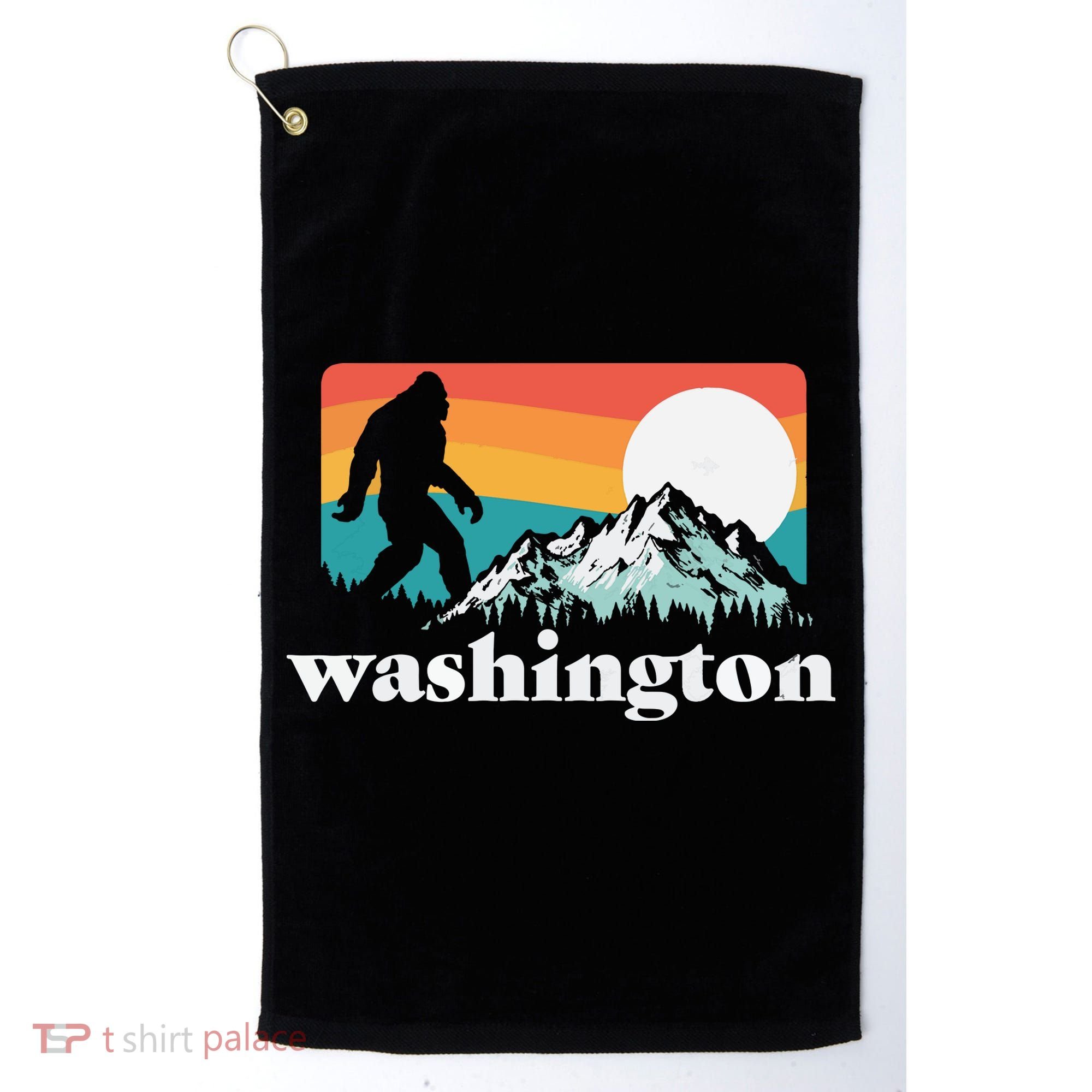 State Of Washington Pacific Northwest Bigfoot Mountain Golf Towel