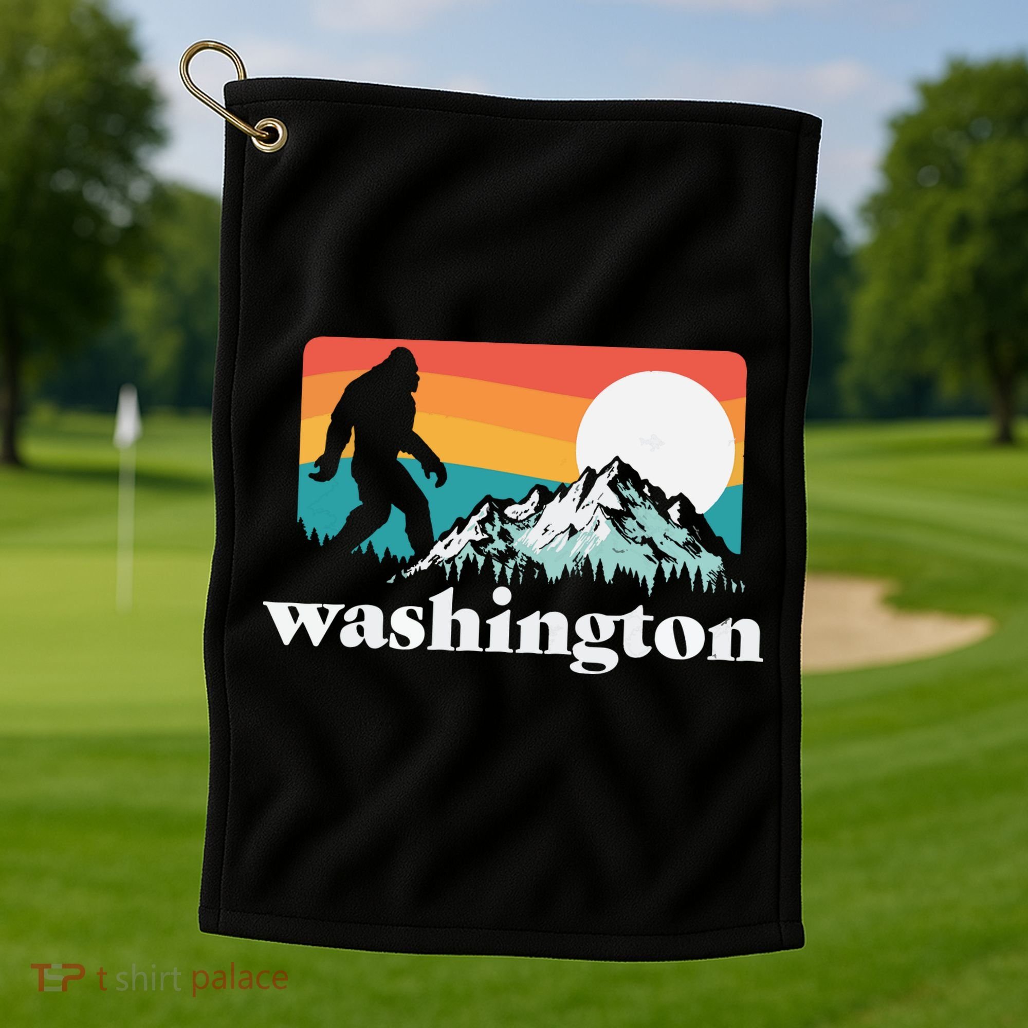 State Of Washington Pacific Northwest Bigfoot Mountain Golf Towel