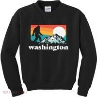 State Of Washington Pacific Northwest Bigfoot Mountain Kids Sweatshirt thumb 0
