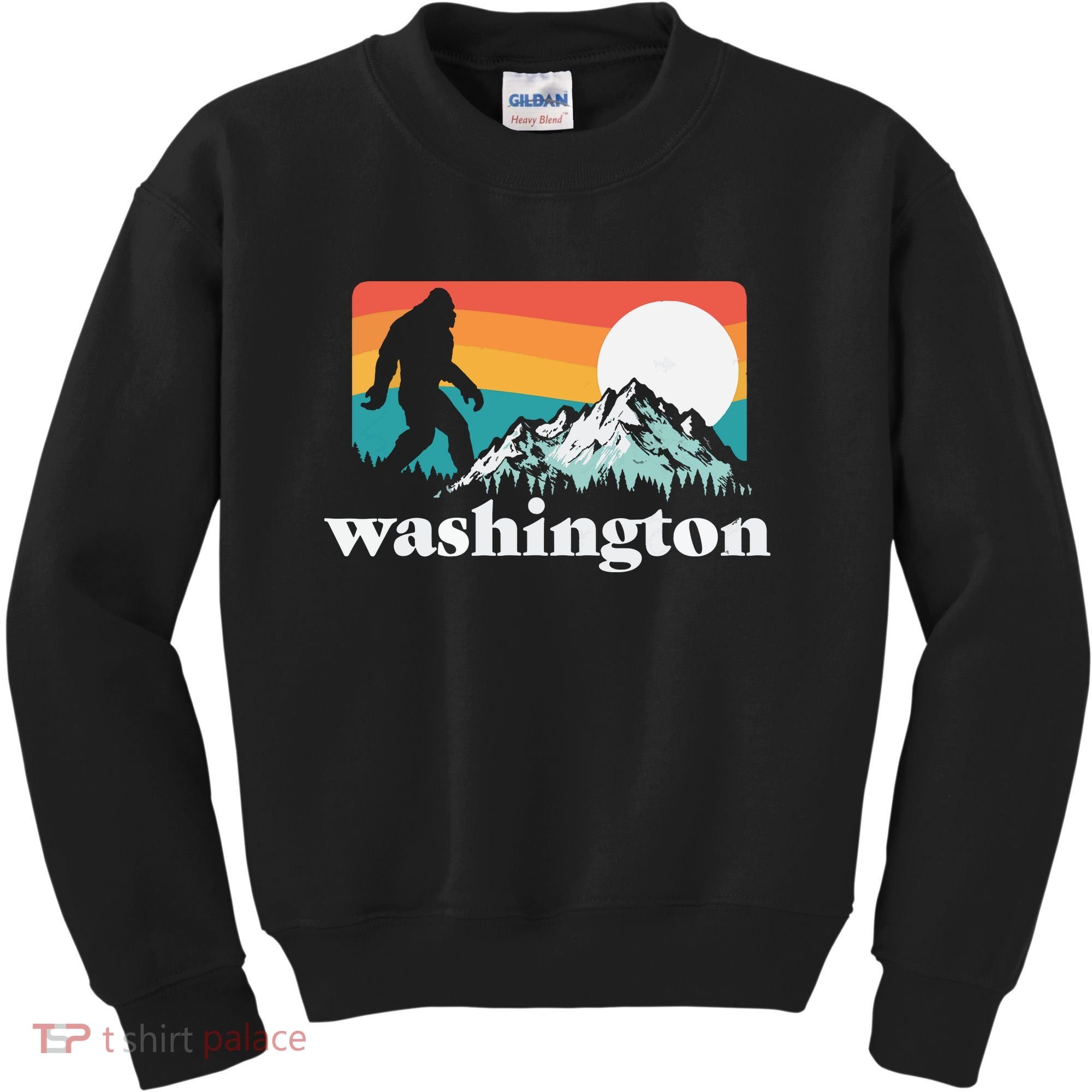 State Of Washington Pacific Northwest Bigfoot Mountain Kids Sweatshirt