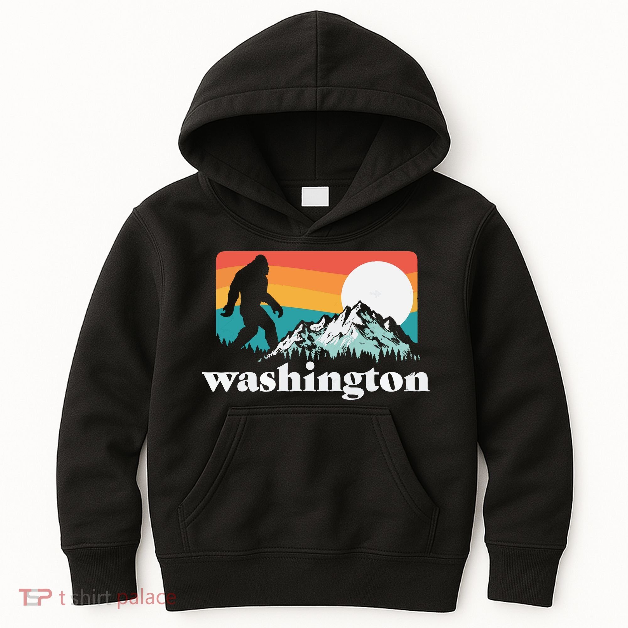 State Of Washington Pacific Northwest Bigfoot Mountain Kids Hoodie