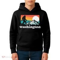 State Of Washington Pacific Northwest Bigfoot Mountain Kids Hoodie thumb 4