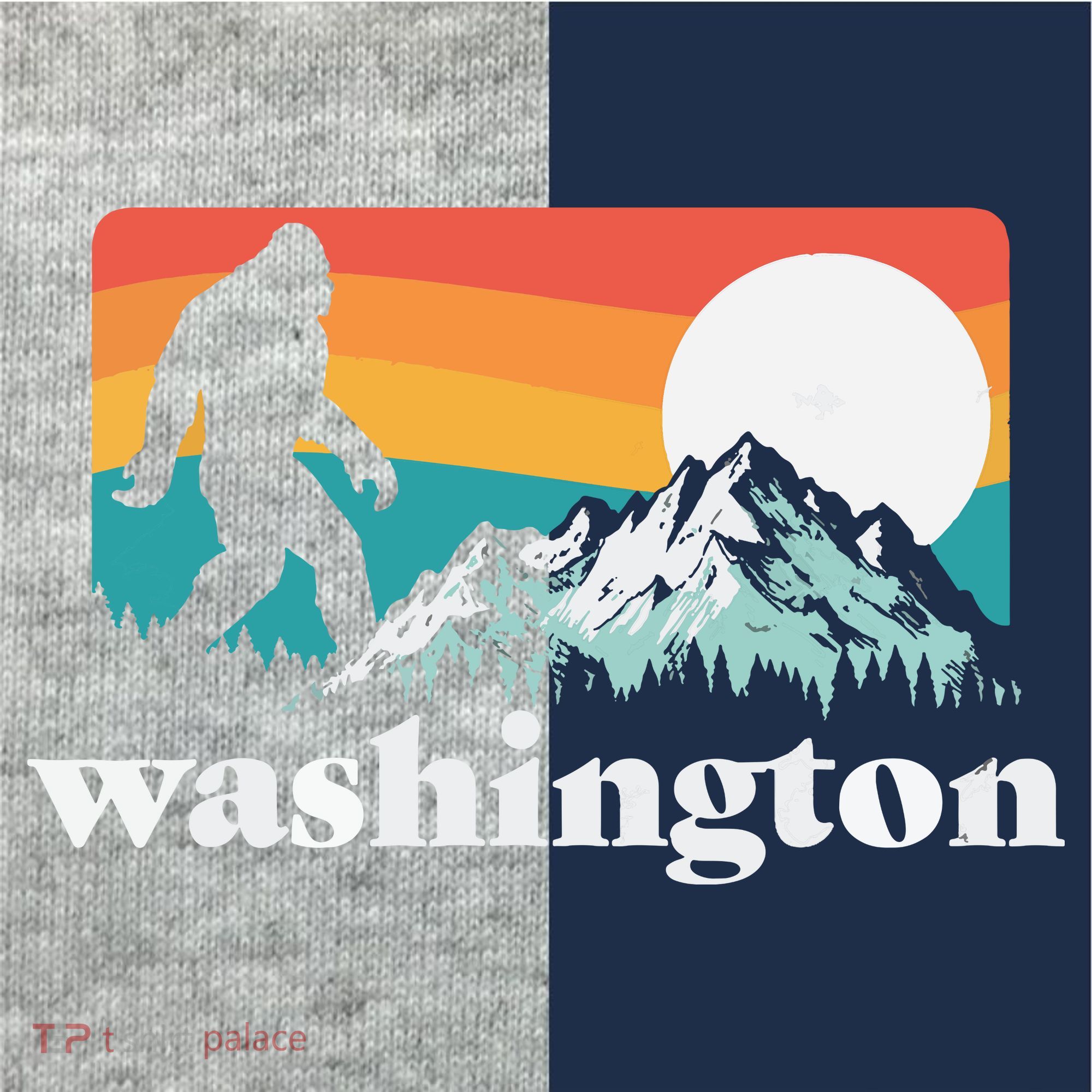 State Of Washington Pacific Northwest Bigfoot Mountain Kids Colorblock Raglan Jersey