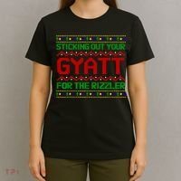 Sticking Out Your Gyatt For The Rizzler Christmas Irony Meme T-Shirt thumb 4