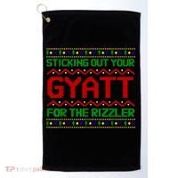 Sticking Out Your Gyatt For The Rizzler Christmas Irony Meme Golf Towel thumb 0