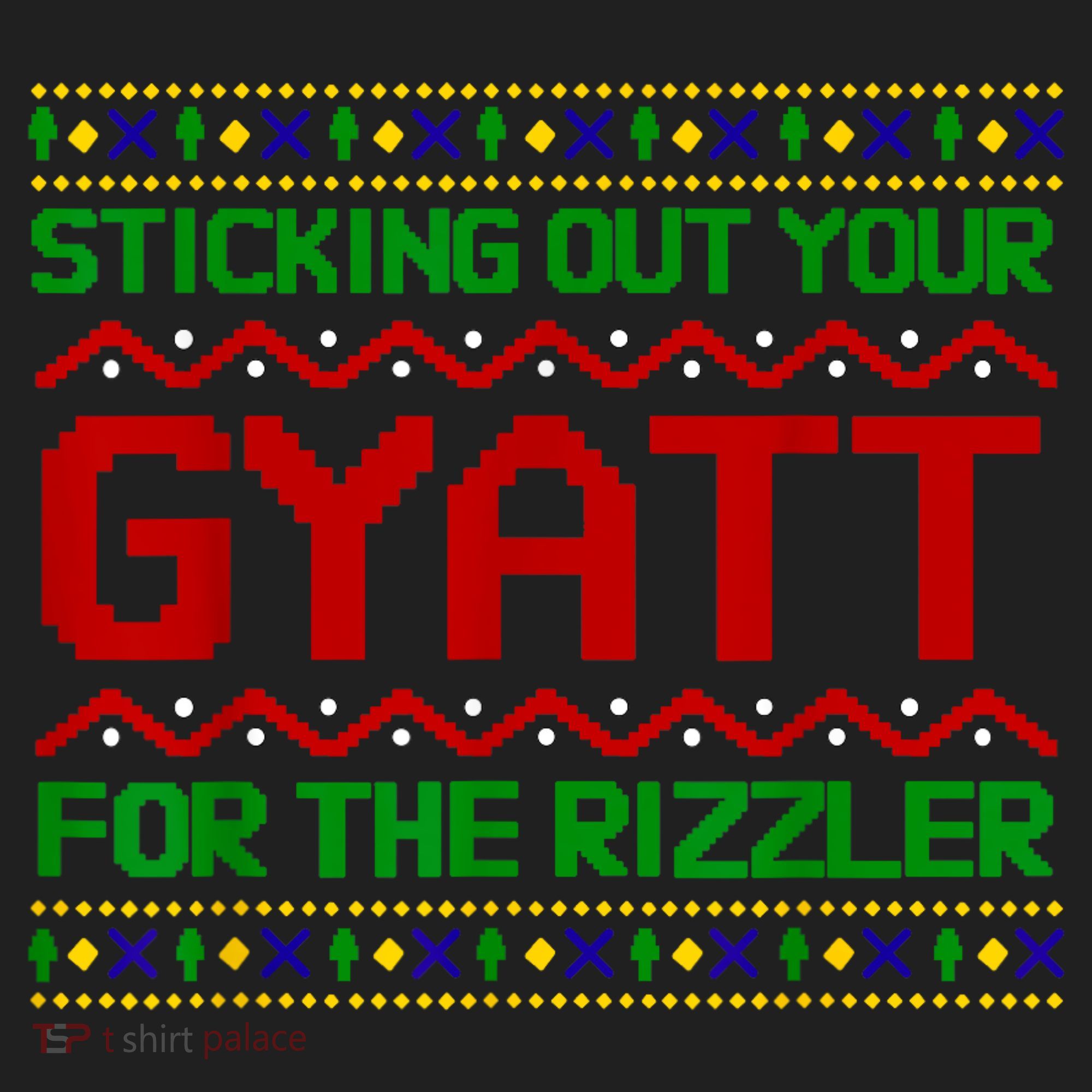 Sticking Out Your Gyatt For The Rizzler Christmas Irony Meme Golf Towel