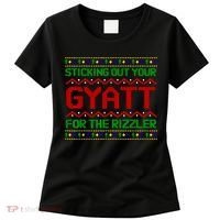 Sticking Out Your Gyatt For The Rizzler Christmas Irony Meme Women's T-Shirt thumb 0