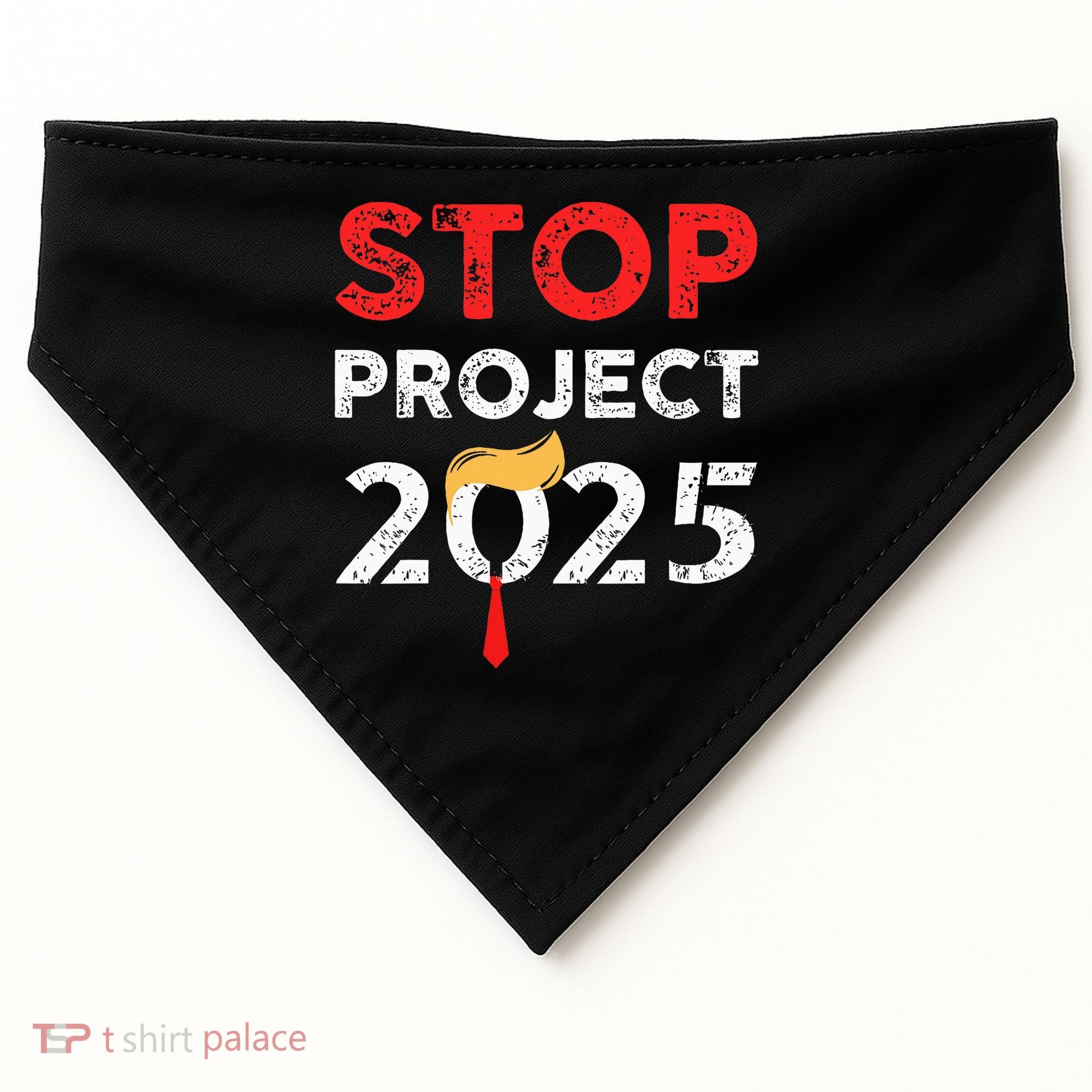 Stop Project 2025 TrumpS Project Anti Trump USA-Made Doggie Bandana