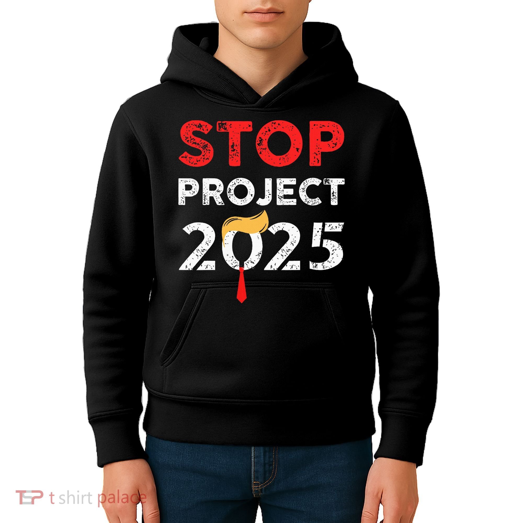Stop Project 2025 TrumpS Project Anti Trump Kids Hoodie