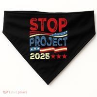 Stop Project 2025 Anti Trump Usa Flag Political USA-Made Doggie Bandana thumb 0