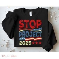 Stop Project 2025 Anti Trump Usa Flag Political Sweatshirt thumb 2