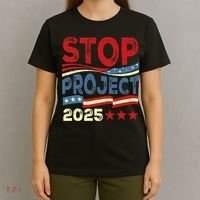 Stop Project 2025 Anti Trump Usa Flag Political T-Shirt thumb 4