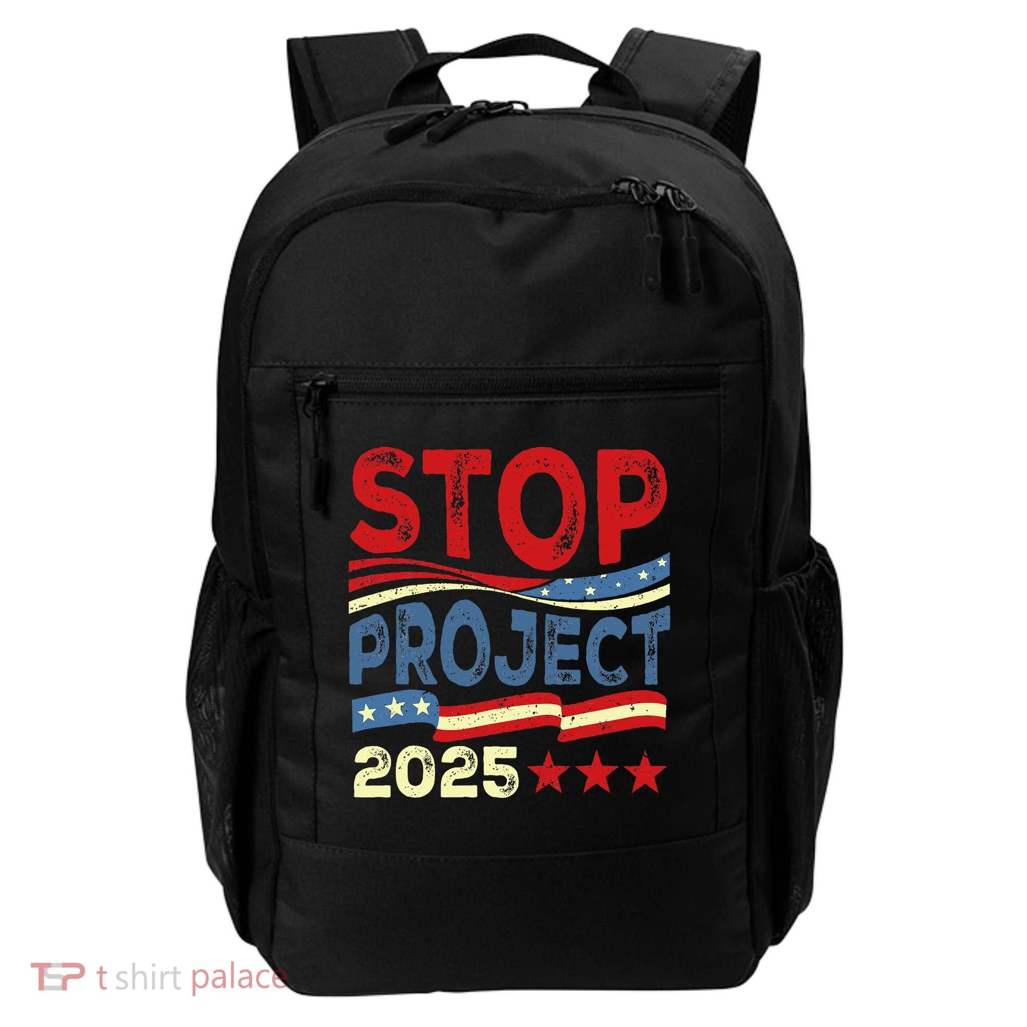 Stop Project 2025 Anti Trump Usa Flag Political Backpack