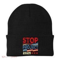 Stop Project 2025 Anti Trump Usa Flag Political Beanie thumb 0