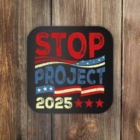 Stop Project 2025 Anti Trump Usa Flag Political Coaster thumb 0