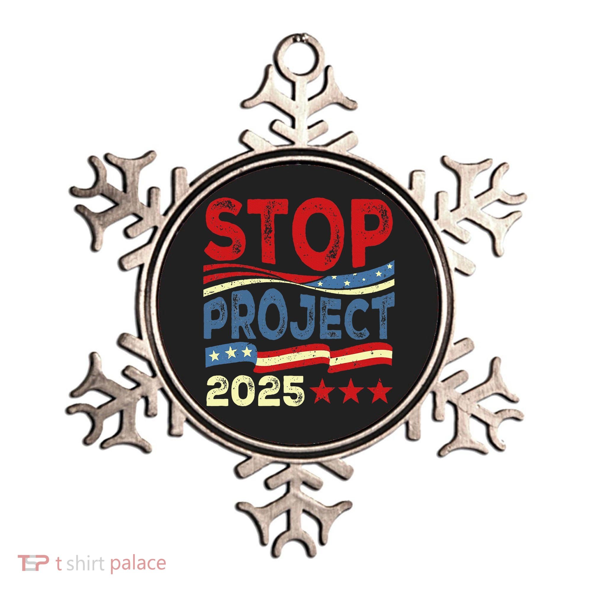 Stop Project 2025 Anti Trump Usa Flag Political Ornament