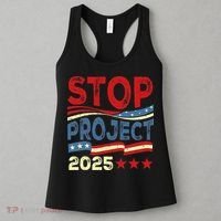 Stop Project 2025 Anti Trump Usa Flag Political Women's Tank Top thumb 3