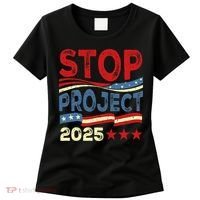 Stop Project 2025 Anti Trump Usa Flag Political Women's T-Shirt thumb 0