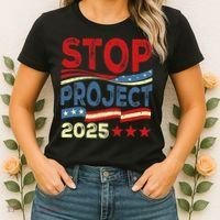 Stop Project 2025 Anti Trump Usa Flag Political Women's T-Shirt thumb 2