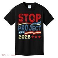 Stop Project 2025 Anti Trump Usa Flag Political Kids T-Shirt thumb 0
