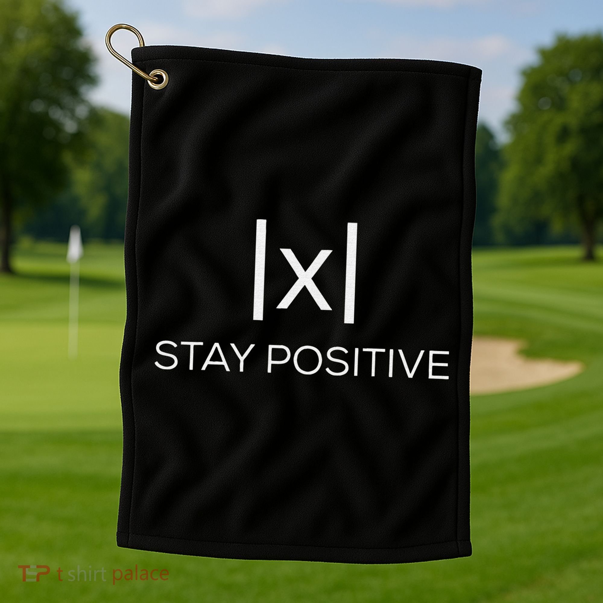 Stay Positive Absolute Value Funny Math Golf Towel