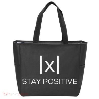 Stay Positive Absolute Value Funny Math Tote Bag