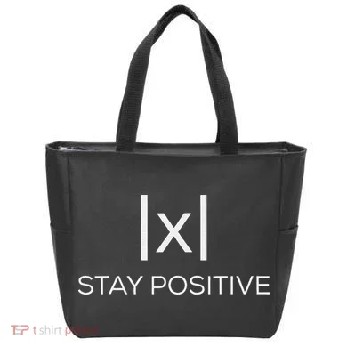 Stay Positive Absolute Value Funny Math Tote Bag