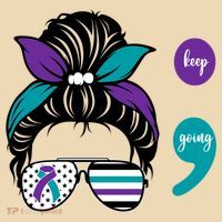 Suicide Prevention Awareness Semicolon Keep Going Messy Bun Gift Tote Bag thumb 4